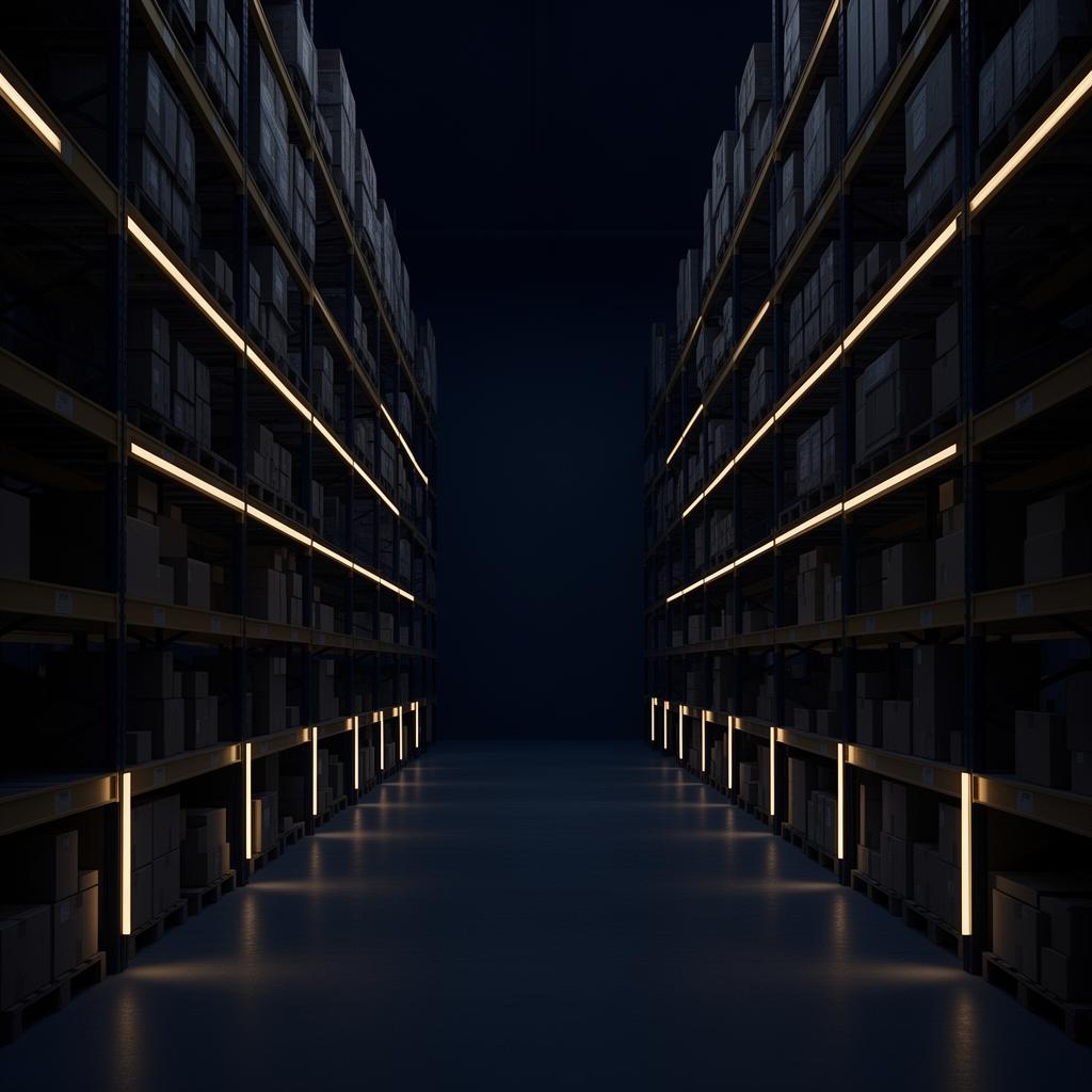 Abstract gold supply chain network on navy